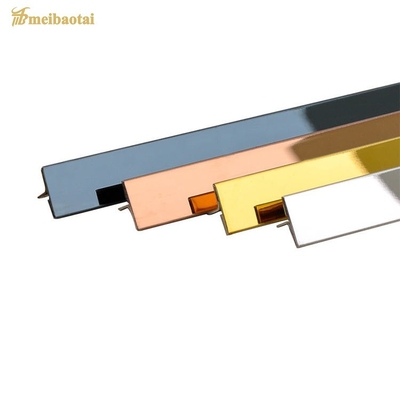 0.55MM T Border Edging Strip Stainless Steel Tile Trim For Corner