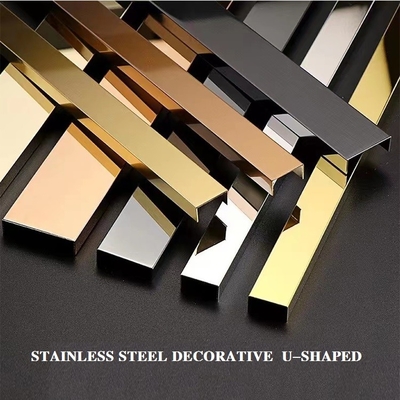 PVD Gold Stainless Steel U Trim Decorative Stainless Steel Tile Trim 10mm