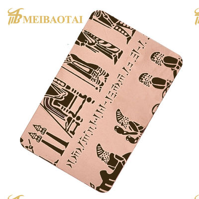 ราคาดี 201 แผ่นสลักสแตนเลส Pvd Rose Gold สี HRB100 Hardness ออนไลน์