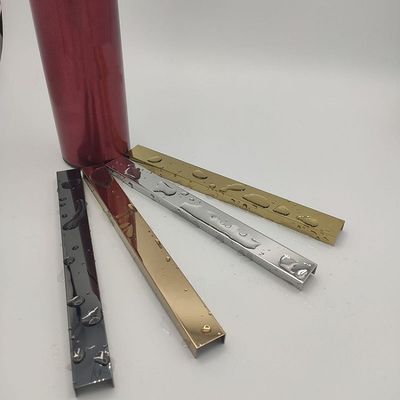 ราคาดี JIS Standard 304 สแตนเลส U V Profile Tile Trim พร้อมการเคลือบสีเพื่อป้องกันขอบตกแต่ง ออนไลน์
