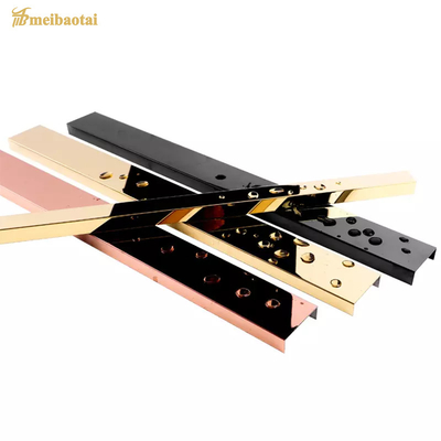 กระจกสีทองขัดเงาสแตนเลส U Channel Edge Profile 0.55MM ความหนา