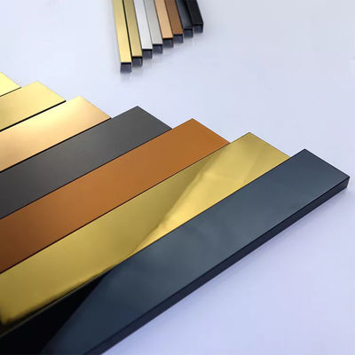 ขนาดที่กําหนดเอง 304 โปรไฟล์สแตนเลส U พร้อมเคลือบสี PVD สําหรับการใช้งาน Tile Trim และ U Channel