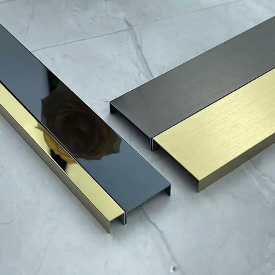สายผมกระจกสแตนเลส Tile Trim U Shape Profile ประดับ Inlay สําหรับห้องนั่งเล่น