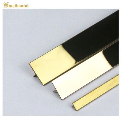 304 สแตนเลส Tile Edge Trim T10 X 3048mm กับผิวกระจกเพื่อป้องกันมุม