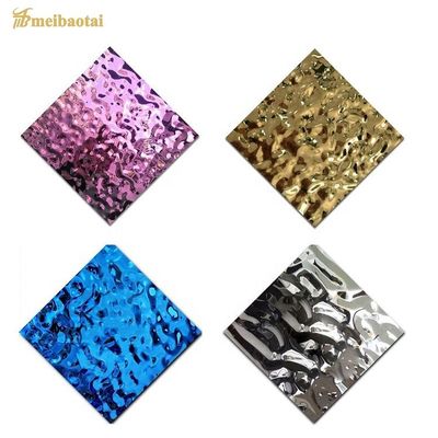 304 สแตนเลส ความหนา 0.65 มิลลิเมตร พีวีดีเคลือบน้ําคลื่นสแตนเลสแผ่นสําหรับตกแต่งเพดาน