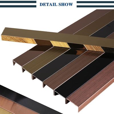 PVD สีเคลือบ 304 สแตนเลส U Shape Tile Trim with 12mm Width สําหรับการใช้งานตกแต่ง