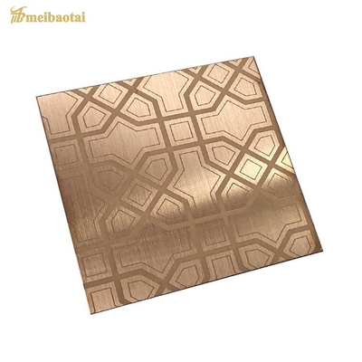 Mirror Rose Gold Finish 304 201 แผ่นสแตนเลสแผ่นลิฟต์