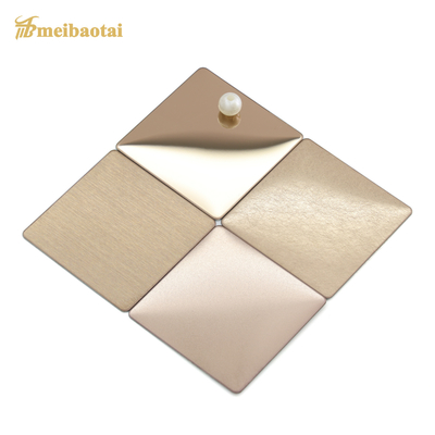 แผ่นสแตนเลสตกแต่งผิวด้าน Rose Golden 4x8 หนา 0.65mm