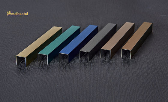 304 สแตนเลส Tile Trim ประดับ U Profile กับ V Groove และสีเคลือบ