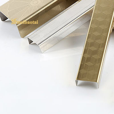 ราคาดี 304 สแตนเลส U Shape Tile Trim กับผิวกระจกและความยาว 3050 มม. เพื่อป้องกันขอบ ออนไลน์