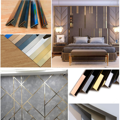 JIS สแตนเลส Tile Trim ประดับ U Profile กับ V Groove