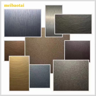 0.55mm Hairline สแตนเลสแผ่นแปรง Sandblast PVD การเคลือบสี