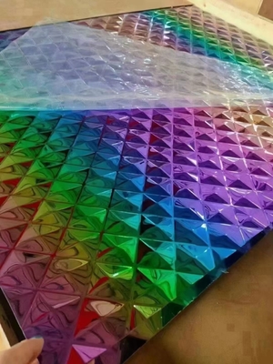 สีสายรุ้ง สตริปเพชร สแตนเลสเหล็กกระดาษ