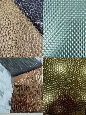 ราคาดี แผ่นสแตนเลสเคลือบสีลายปั๊ม หนา 0.85 มม. พร้อมฟิล์ม PVC สองชั้น สำหรับตกแต่ง ออนไลน์