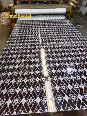 แผ่นสเตนเลสตกแต่งลิฟต์ ลายแกะสลัก 304 ขนาด 4x8