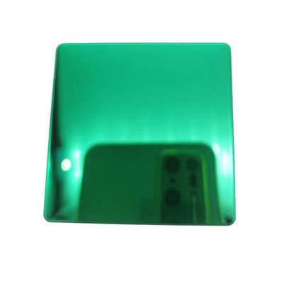 แผ่นสแตนเลสกระจก PVD สีเขียว เกรด 304/201 มาตรฐาน EN แผ่นตกแต่ง