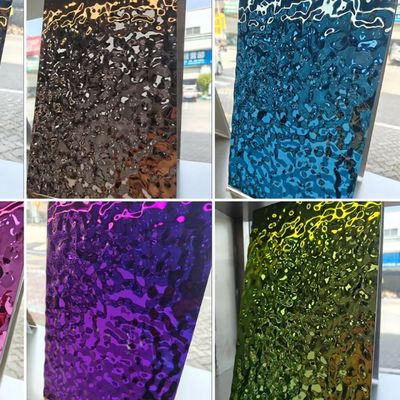 ราคาดี หลากหลายสี PVD Stamped น้ําคลื่นแผ่นสแตนเลส ออนไลน์