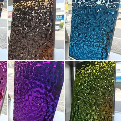 หลากหลายสี PVD Stamped น้ําคลื่นแผ่นสแตนเลส