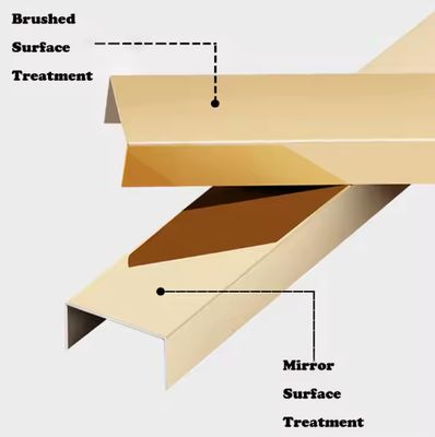 ราคาดี ขอบกระเบื้องตัว U สแตนเลสสตีลลายขนแมวสีทอง / กระจกเงาสีทอง ออนไลน์