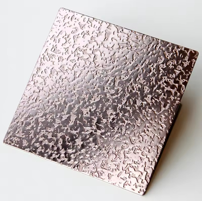 ผนังตกแต่งแผ่นสแตนเลสสตีล Rose Gold แบบนูน ，โรงแรม