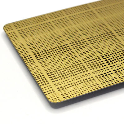 ราคาดี ทอง สายกระจก ปลาย 304 สแตนเลส บัตรถักใน 1219x3048mm ขนาดสําหรับการใช้งานตกแต่ง ออนไลน์
