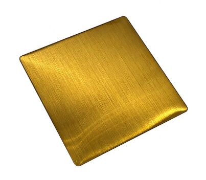 แผ่นสแตนเลสสีลายขนแมวเคลือบสี PVD สีทอง