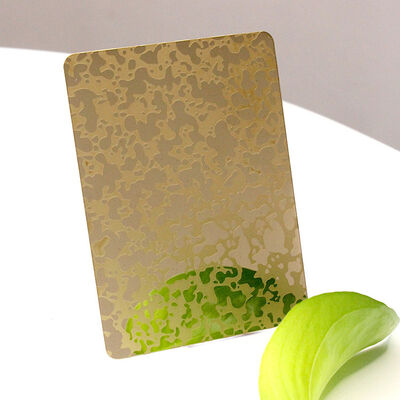 แผ่นสแตนเลสลาย etched เกรด 304 เคลือบสีหลากหลายชนิด พร้อมฟิล์ม PVC หนา 70 ไมครอน