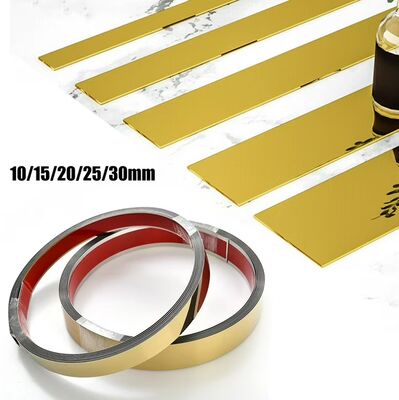 สายกระจกหรู ทองเหลืองเหล็กไร้สแตนเลส โลหะ Edge Trim Strip สําหรับ Tile & ประตู