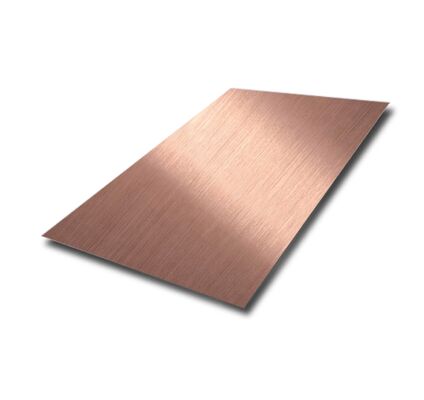 SS304 Hairline Rose Gold แผ่นสแตนเลสสีตกแต่งแผ่นโลหะ