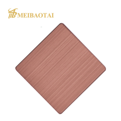 แผ่นสแตนเลสแฮร์ไลน์ขนาด 1000x2000 มม. Rose Gold GB Standard