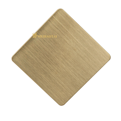 1219x2438mm Hairline Stainless Steel Sheet ตกแต่งเคลือบสีทอง