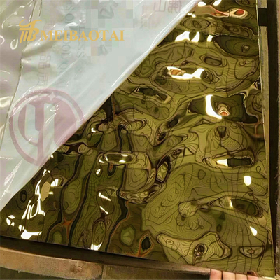Astm Water Ripple แผ่นสแตนเลสเคลือบสี PVD สีทอง