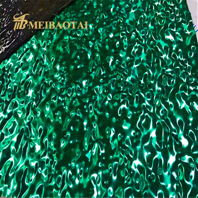 Astm Pvd เคลือบแผ่นสแตนเลสสีเขียว 1500x3000mm Size