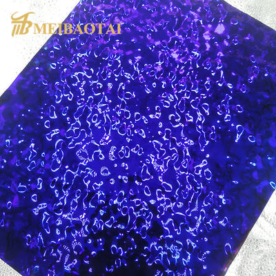 พีวีดี สีม่วงเคลือบ 304 สแตนเลส ใบคลื่นน้ําใน 1219x2438 มม ขนาดสําหรับเพดานและตกแต่งผนัง