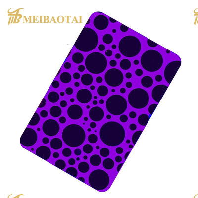 ราคาดี Pvd สีม่วงโปแลนด์สลักแผ่นสแตนเลสด้วยฟิล์ม Novancel ออนไลน์