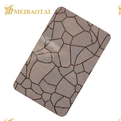 ราคาดี กระจกสีดำกุหลาบทองสลัก 304 แผ่นสแตนเลสสี่ฟุต ออนไลน์