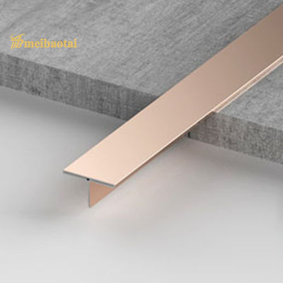 10FT ความยาวสแตนเลส Tile Trim ด้วย Rose Gold PVD Coating และ 201 Grade สําหรับการตกแต่ง