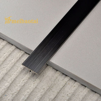 ราคาดี 304 สแตนเลส T Shape Tile Trim ด้วยผิวเส้นเส้นผมและเคลือบ PVD สีดํา ออนไลน์