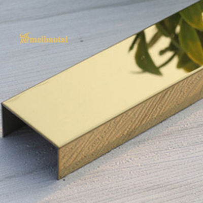7c Pvc Brushed Steel Tile Trim 8mm, 304 สแตนเลส Backsplash Edge Trim