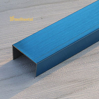 PVD Blue Coated Stainless Steel Tile Trim with 8mm Width and 0.85mm Thickness สําหรับตกแต่งผนัง