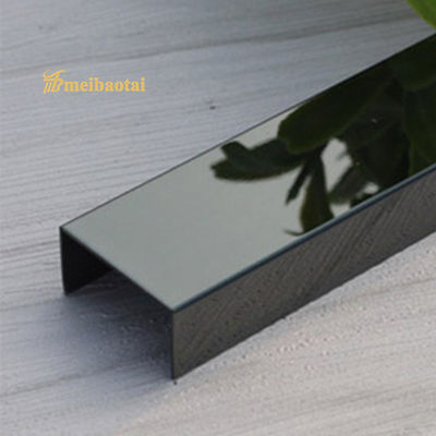 ราคาดี PVD Black Coated 304 สแตนเลส U10 Tile Edge Trim สําหรับป้องกันผนังและพื้น ออนไลน์