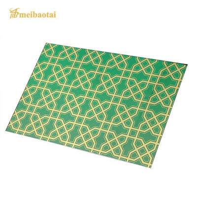 ราคาดี EN สมาธิแผ่นเหล็กไร้สแตนเลสถักด้วยสีเขียวดํา Plating 1219x3048mm ขนาดและ 70 Micron PVC ฟิล์ม ออนไลน์