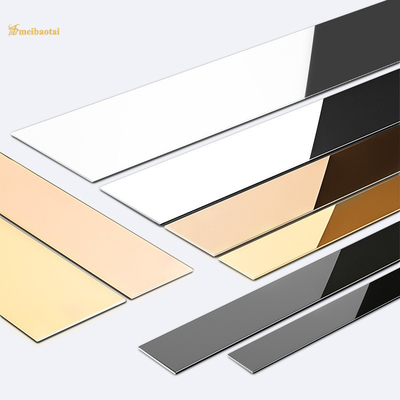 สีโรส SS304 ขัดกระเบื้องสแตนเลสตัดความยาว 2438 มม.