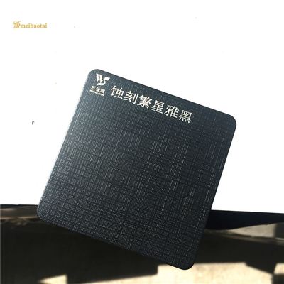 Anti Finger Print Pvd แผ่นสแตนเลสสลักสีดำสำหรับตกแต่งประตู